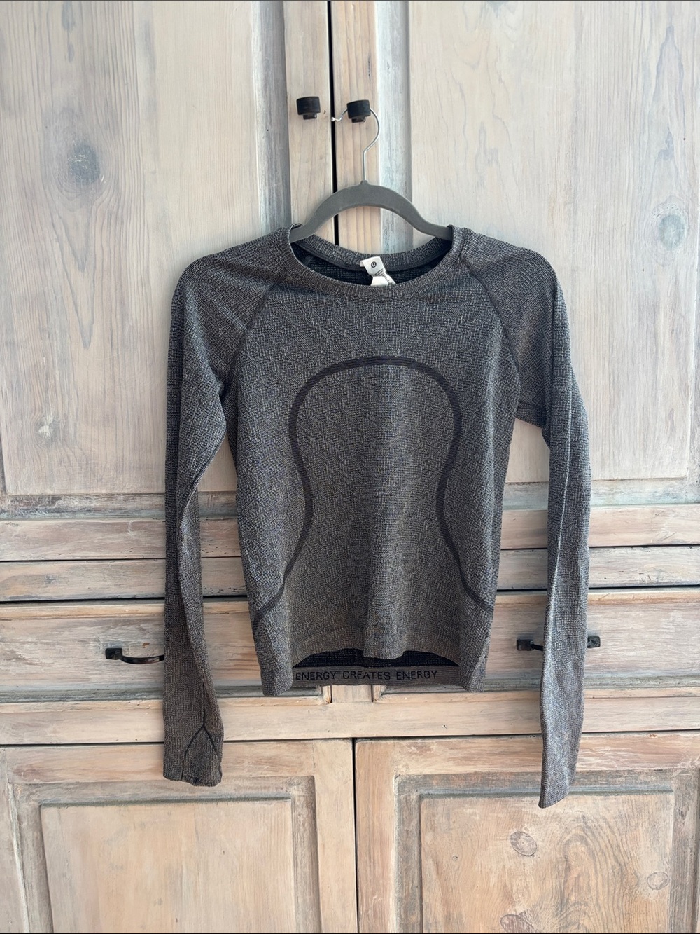 lululemon athletica Charcoal Gray Long Sleeve Seamless Top